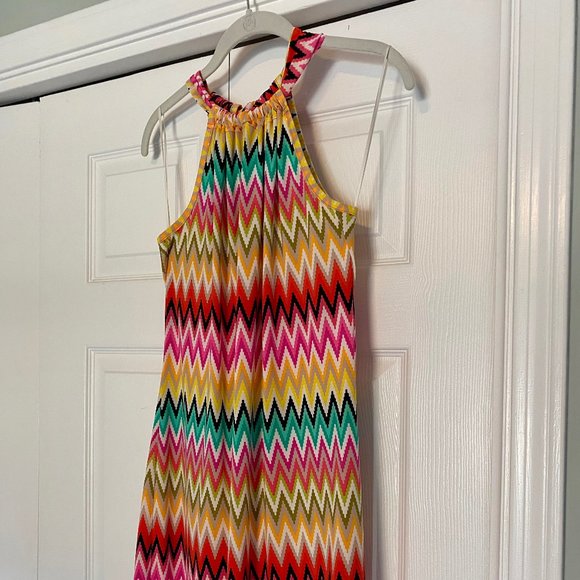 Trina Turk Chevron Halter Shift Dress XS - Picture 2 of 6